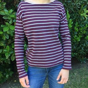Maroon+ White Stripped Sweater